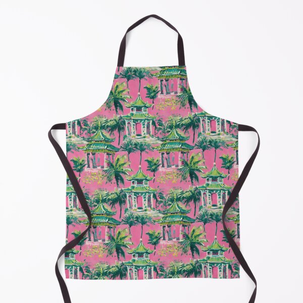 Item preview, Toile de pagoda rosa y verde de estilo preppy de Palm Beach designed and sold by SophieClimaArt.