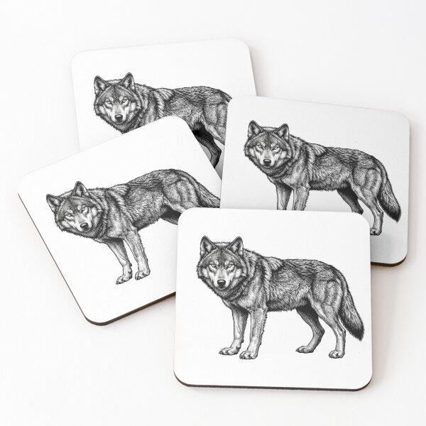 Item preview, Realistic bold line wolf designed and sold by Minimalisticaly.