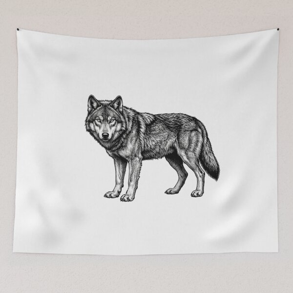 Item preview, Realistic bold line wolf designed and sold by Minimalisticaly.