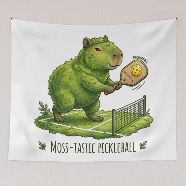 Item preview, Mossy Capybara Pickleball Player designed and sold by By Dana Studio.