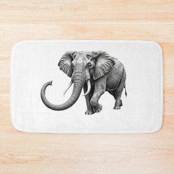 Item preview, Realistic bold line elephant designed and sold by Minimalisticaly.