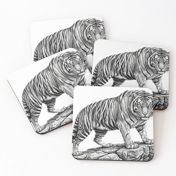 Item preview, Realistic bold line tiger designed and sold by Minimalisticaly.