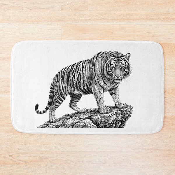 Item preview, Realistic bold line tiger designed and sold by Minimalisticaly.