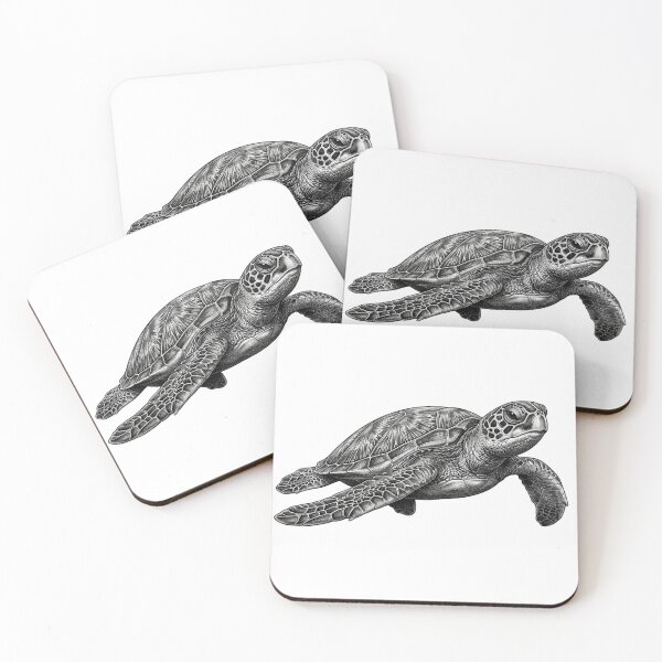 Item preview, Realistic bold line sea turtle designed and sold by Minimalisticaly.