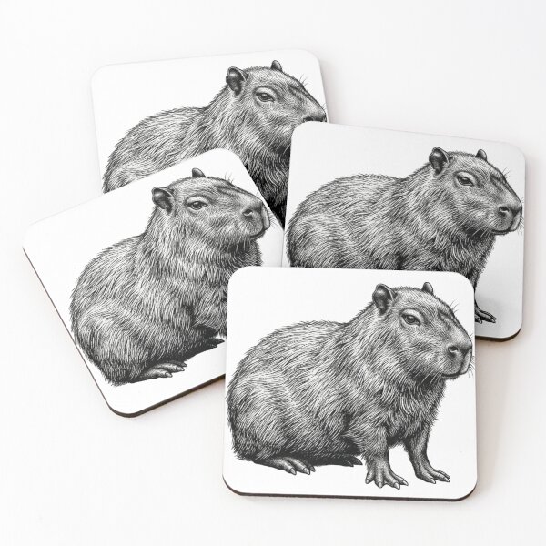 Item preview, Realistic bold line capybara designed and sold by Minimalisticaly.