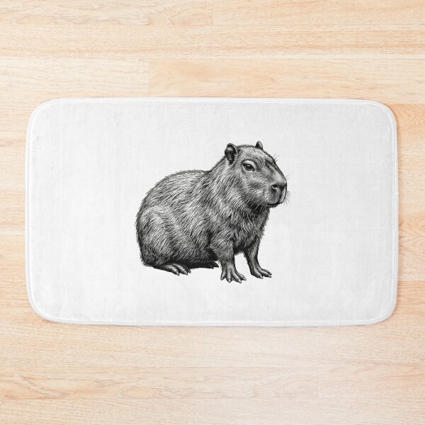 Item preview, Realistic bold line capybara designed and sold by Minimalisticaly.