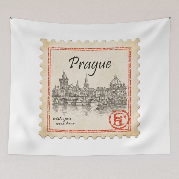 Item preview, Vintage Prague Stamp Design – Classic Travel Aesthetic designed and sold by ustylelab.