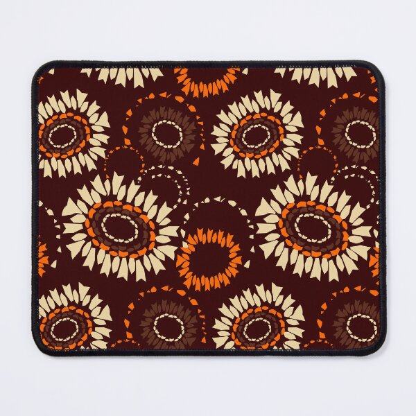 Item preview, Geometric brown flowers designed and sold by ANVivid.