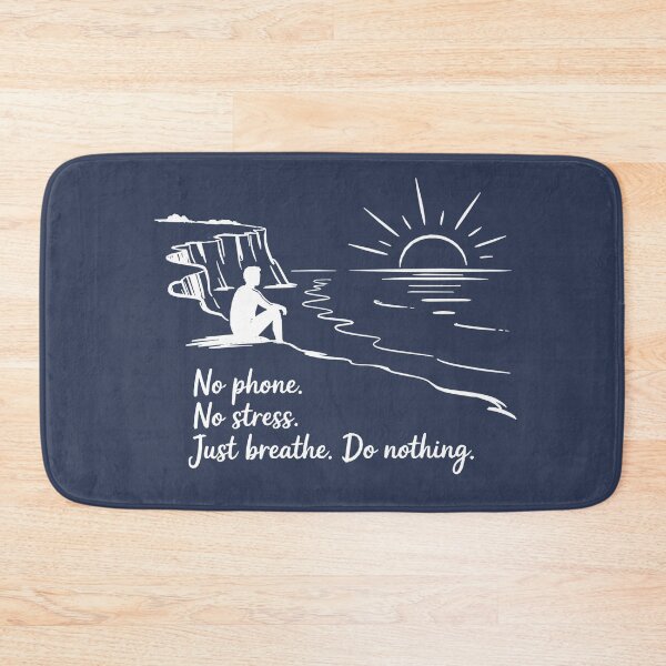 Item preview, No Phone No Stress Just Breathe Do Nothing – Minimalist Beach Line Art designed and sold by Waldero.