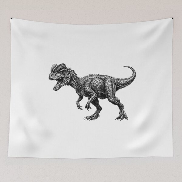Item preview, Realistic bold line dilophosaurus designed and sold by Minimalisticaly.