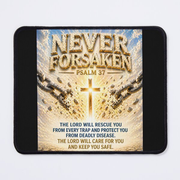 Item preview, Psalm 37 Never Forsaken Christian T-Shirt – Faith Over Fear, God Protects You Design designed and sold by Dexters Inspiring Creations.
