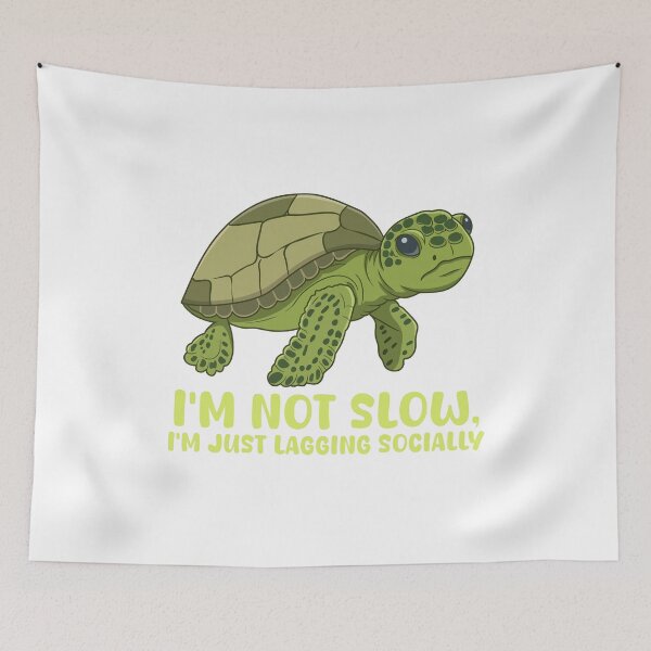 Item preview, Lagging Socially - Funny Sea Turtle designed and sold by Sandramanhaten.