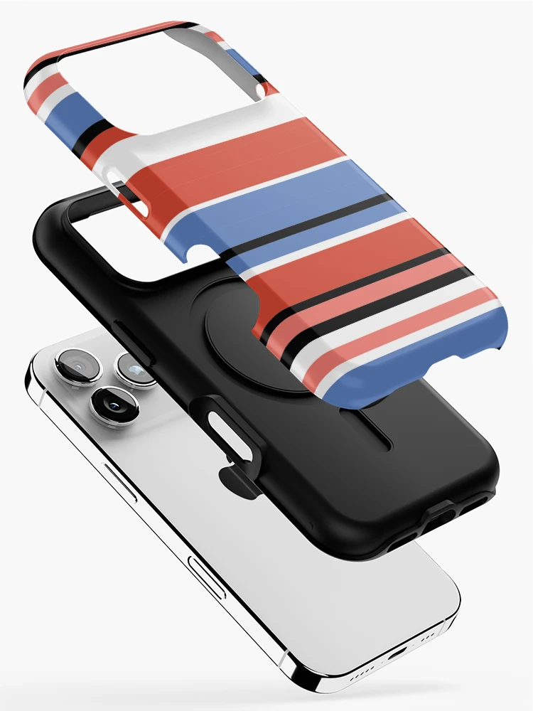 Thumbnail 2 of 4, iPhone Case, Tomato Red Pattern Rectangular Line Art Coffee designed and sold by Rolographics1.