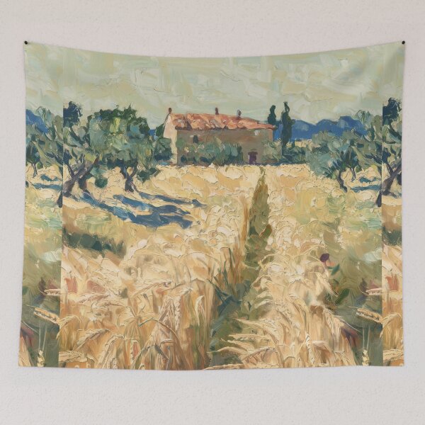 Item preview, Golden Wheat Field in Provence | French Farmhouse Landscape designed and sold by CARRAANN.