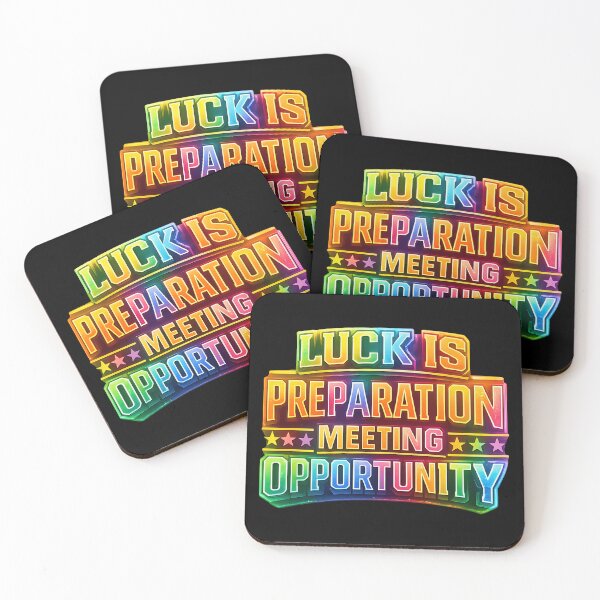 Item preview, Luck Is Preparation Meeting Opportunity Motivational Quote designed and sold by TeeTimeTreasure.