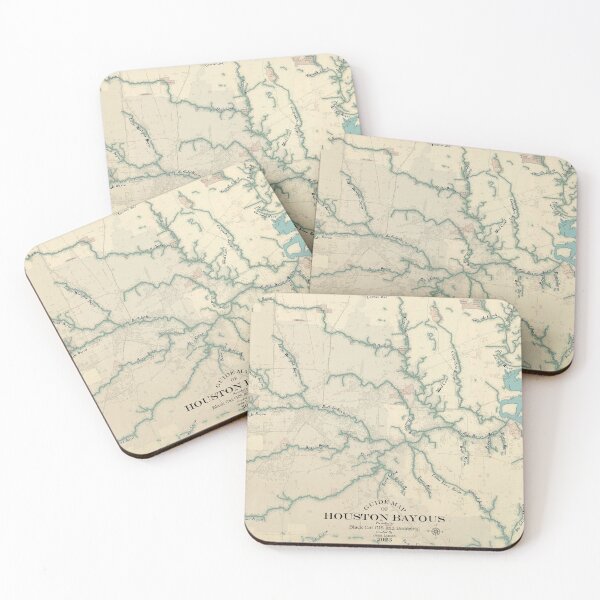 Item preview, Antique-style Houston Bayou Map designed and sold by Tiny Birdie.