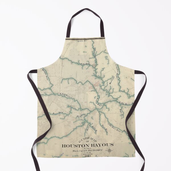Item preview, Antique-style Houston Bayou Map designed and sold by Tiny Birdie.