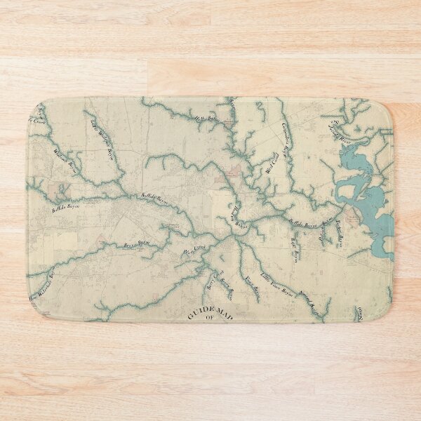 Item preview, Antique-style Houston Bayou Map designed and sold by Tiny Birdie.