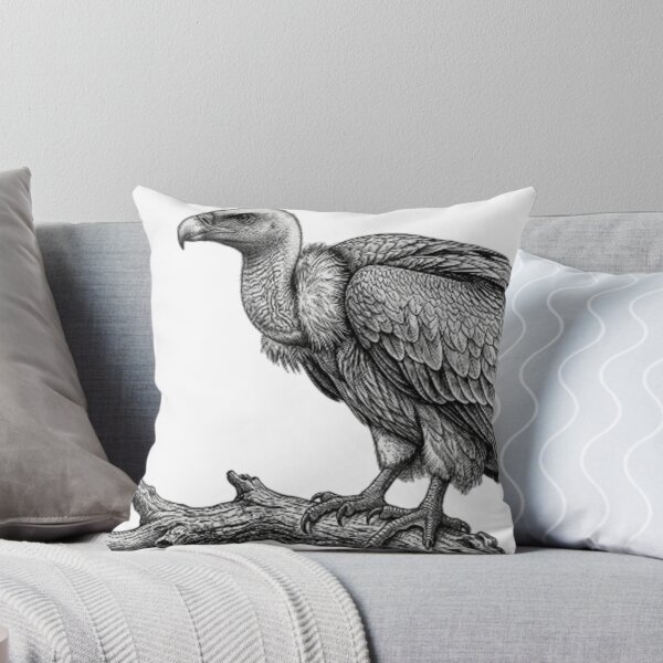 Item preview, Realistic fine line black and white vulture designed and sold by Minimalisticaly.