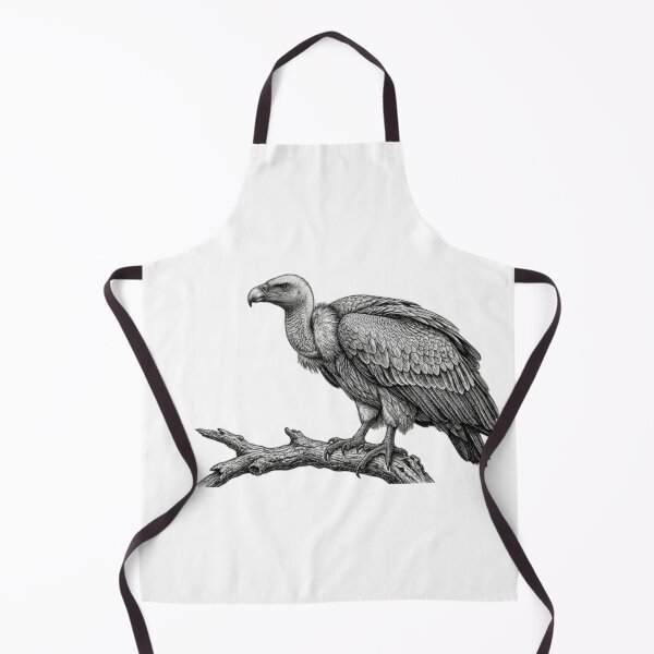 Item preview, Realistic fine line black and white vulture designed and sold by Minimalisticaly.
