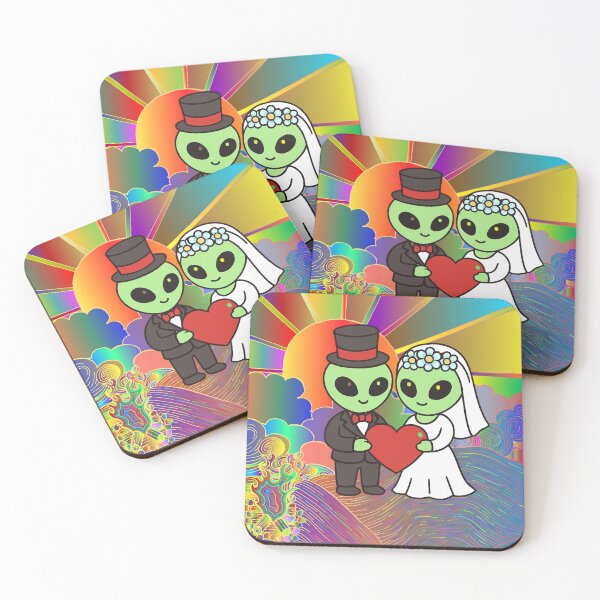 Item preview, Alien Wedding Love- Marriage. Outer space UFO designed and sold by Everyday Aliens.