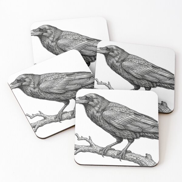 Item preview, Realistic fine line raven designed and sold by Minimalisticaly.