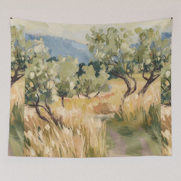 Item preview, Soft Olive Trees and Country Path | French Countryside Art designed and sold by CARRAANN.