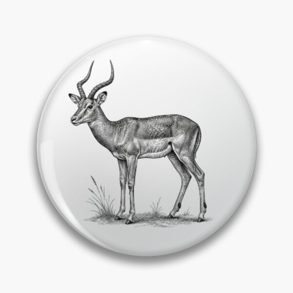 Item preview, Realistic fine line impala designed and sold by Minimalisticaly.