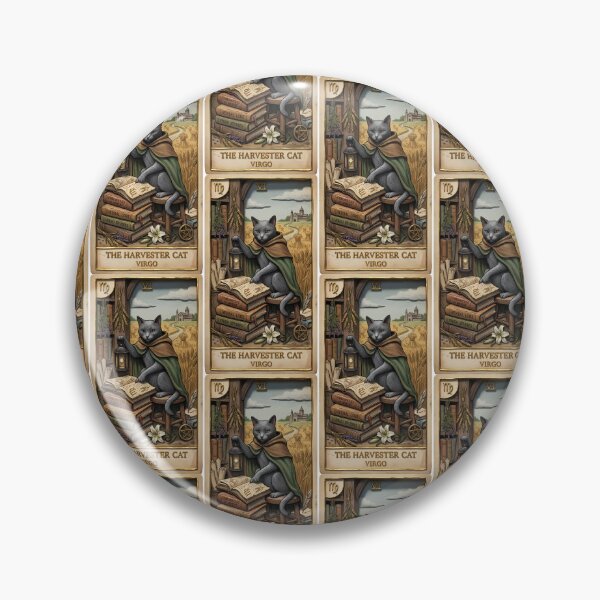 Item preview, Vintage Virgo Harvester Cat Zodiac Tarot Card designed and sold by Idealforme.