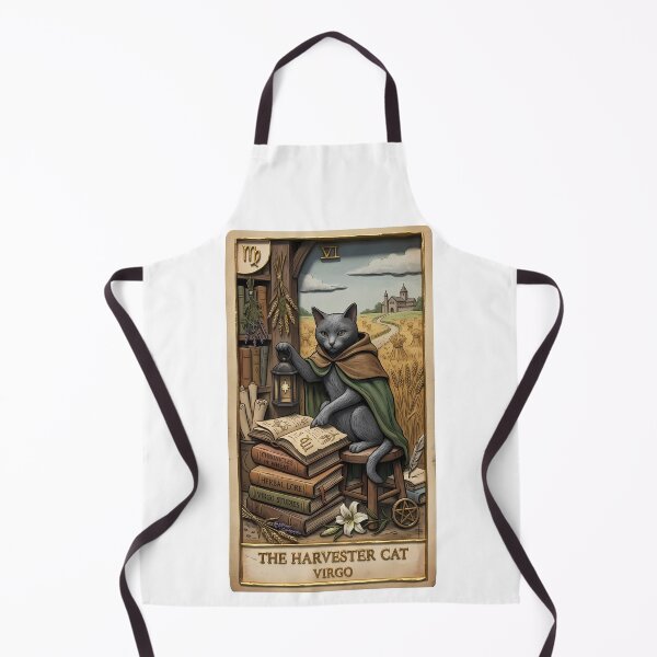 Item preview, Vintage Virgo Harvester Cat Zodiac Tarot Card designed and sold by Idealforme.