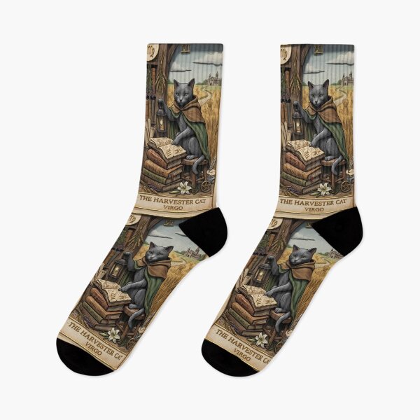 Item preview, Vintage Virgo Harvester Cat Zodiac Tarot Card designed and sold by Idealforme.