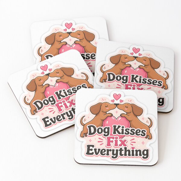 Item preview, Dog Kisses Fix Everything Cute Dachshund designed and sold by DrakeDogShop.