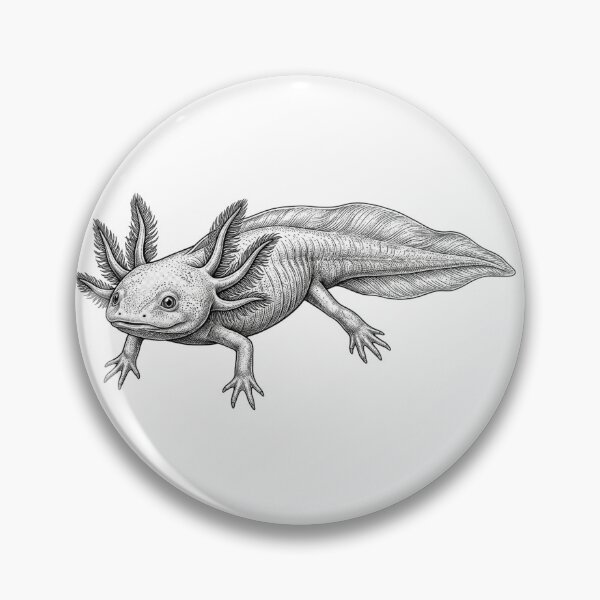 Item preview, Realistic fine line axolotl designed and sold by Minimalisticaly.