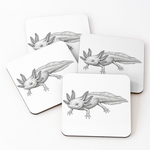Item preview, Realistic fine line axolotl designed and sold by Minimalisticaly.