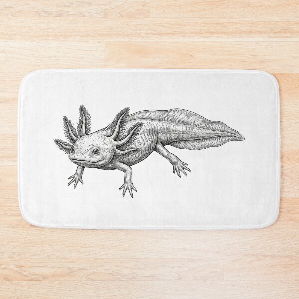Item preview, Realistic fine line axolotl designed and sold by Minimalisticaly.