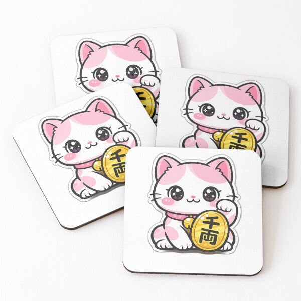 Item preview, Cute Maneki Neko Lucky Cat Sticker - Kawaii Japanese Style 千両 designed and sold by LainCellJapan.