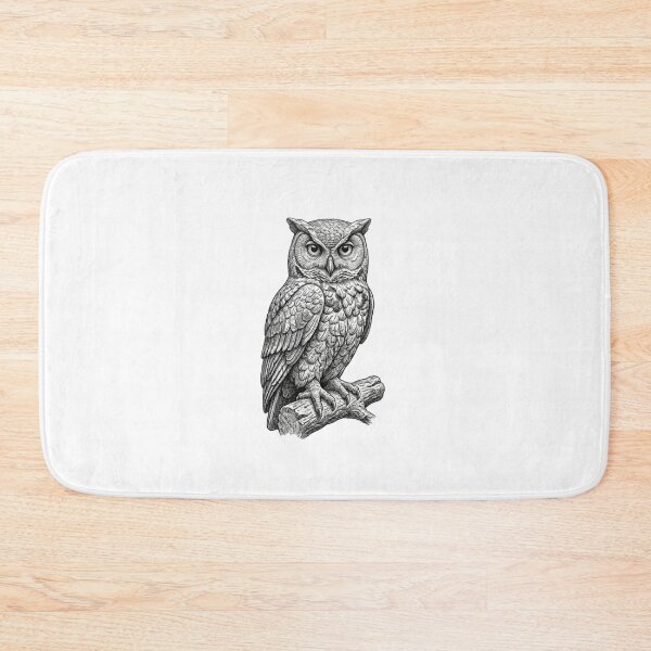Item preview, Realistic fine line long-eared owl designed and sold by Minimalisticaly.