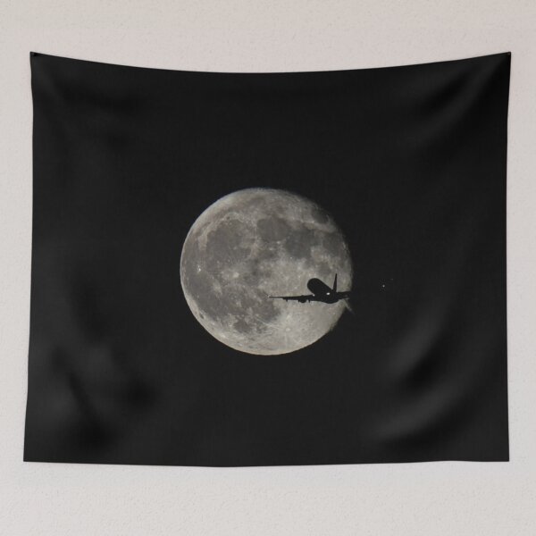 Item preview, Moon and Airplane Wall Art – Dreamy Style Decorative Artwork designed and sold by Lellenatavarez.