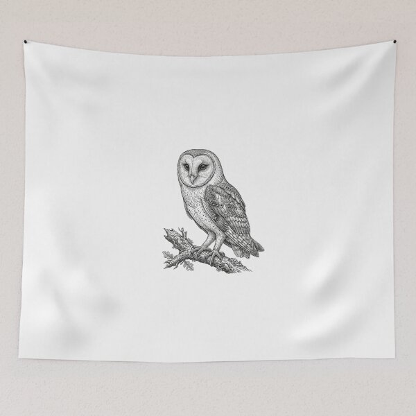 Item preview, Realistic fine line barn owl designed and sold by Minimalisticaly.