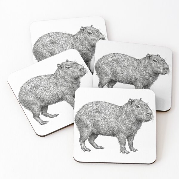Item preview, Realistic high detail black and white capybara designed and sold by Minimalisticaly.