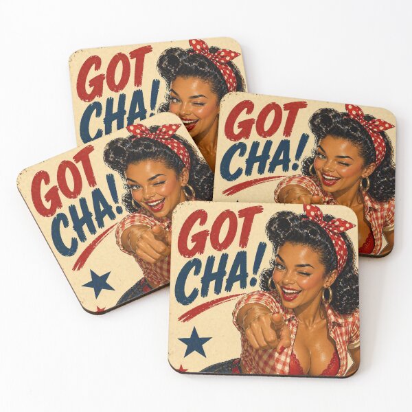 Item preview, Gotcha Pin-Up Vintage Retro Poster designed and sold by Velvet Pin-Ups.