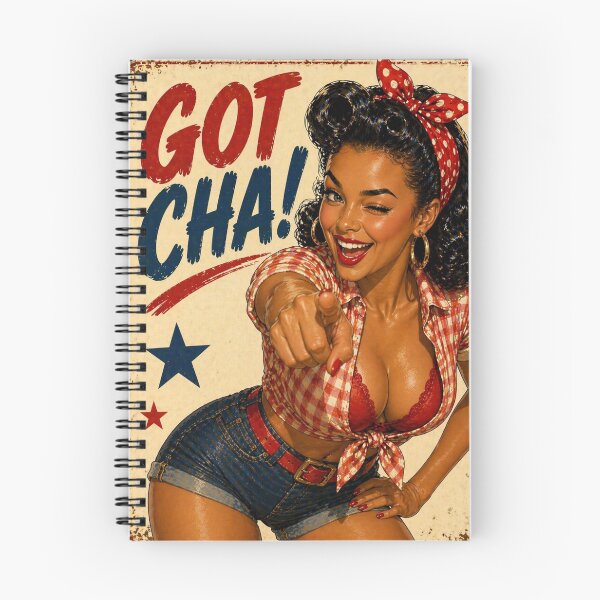 Item preview, Gotcha Pin-Up Vintage Retro Poster designed and sold by Velvet Pin-Ups.
