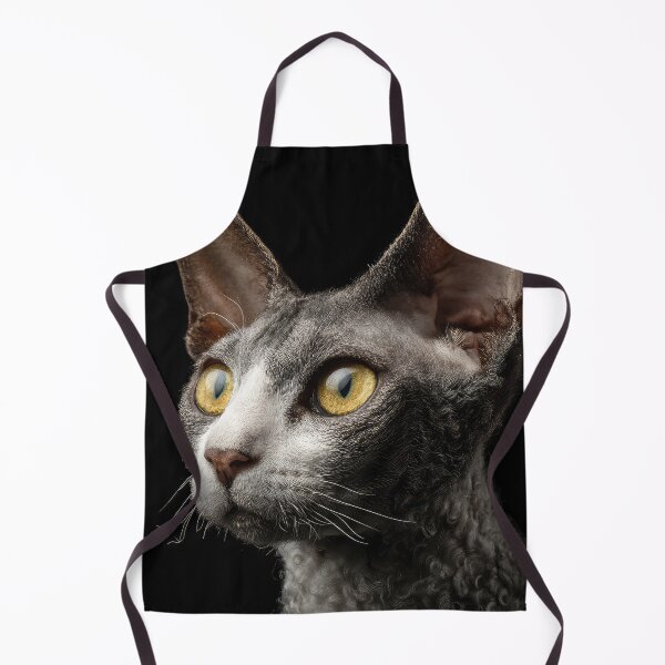 Item preview, Cornish Rex Cat Portrait on Black designed and sold by Elisabeth Lucas.