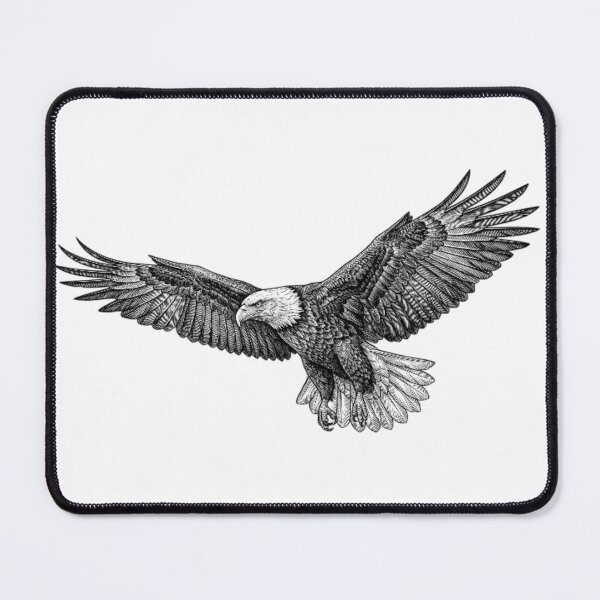 Item preview, Realistic high detail black and white american bald eagle flying designed and sold by Minimalisticaly.