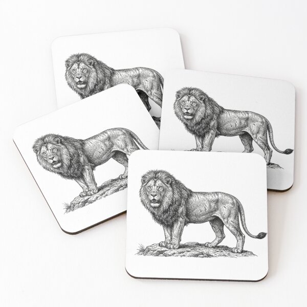 Item preview, Realistic high detail black and white lion designed and sold by Minimalisticaly.