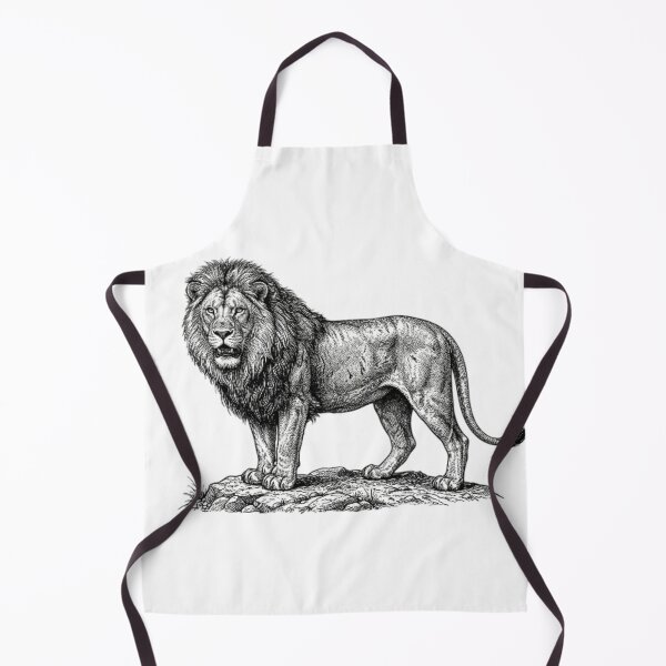 Item preview, Realistic high detail black and white lion designed and sold by Minimalisticaly.