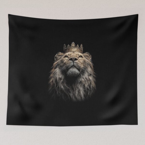 Item preview, Lion of Judah – Regal Gold Religious Illustration, Aesthetic Wall Art designed and sold by Lellenatavarez.