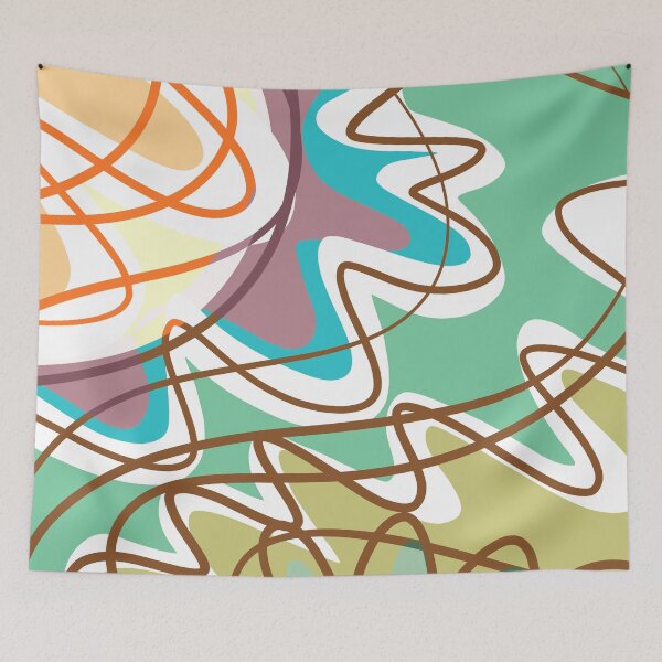 Item preview, Abstract Sun & Waves - Organic Hand-Drawn Geometric Pattern designed and sold by AtaraxiaCabin.