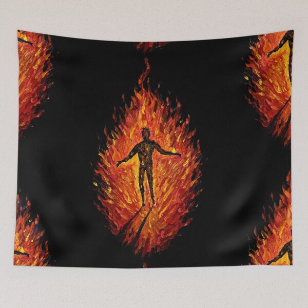 Item preview, Through Fire, I Find My Shadow – Inner Struggle Abstract Figure designed and sold by BigBobInk.