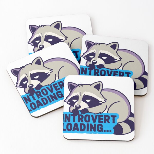 Item preview, Introvert Loading Sarcastic Raccoon Sticker designed and sold by hypArt.